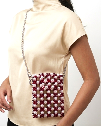Crystal Pearl Bloom Purse