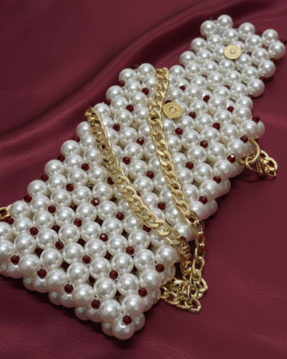 Pearl Mobile Sling Purse with Chain